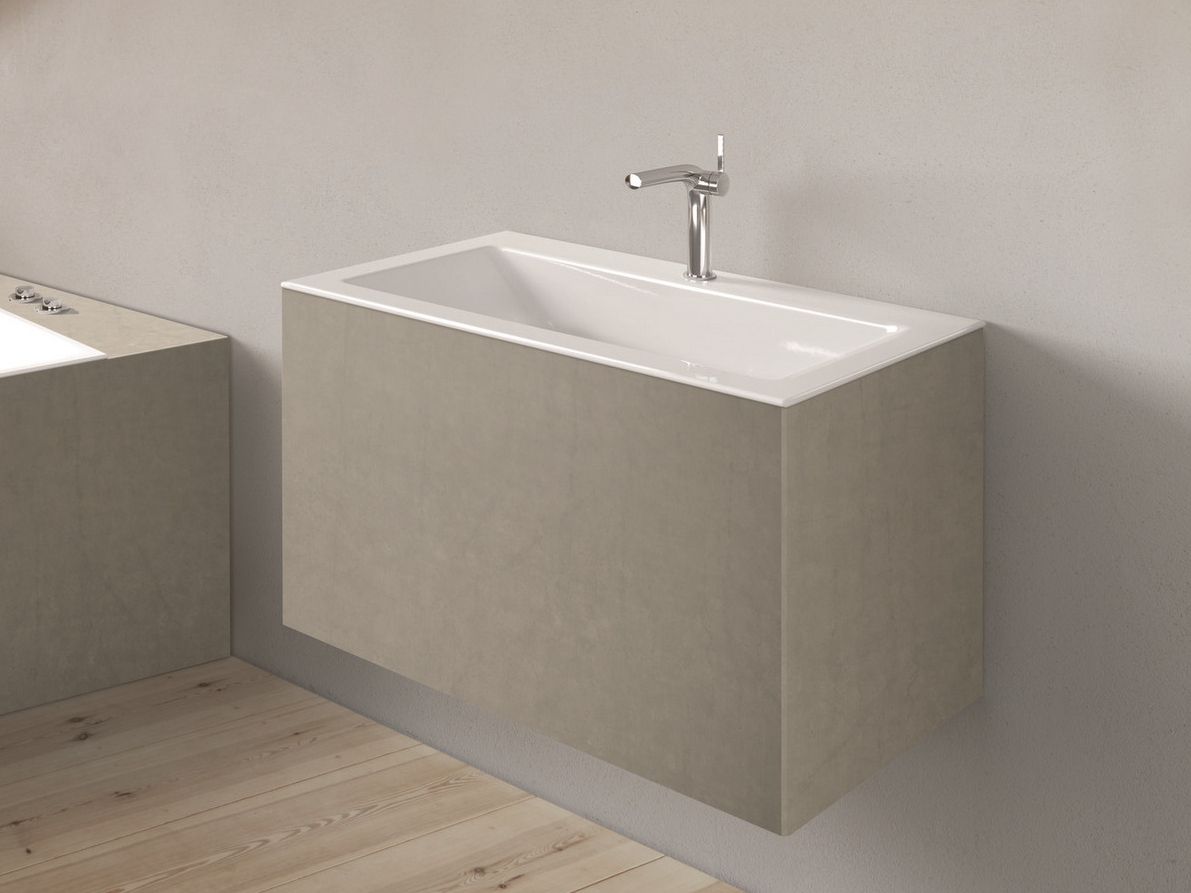 Прямоугольный одиночный подвесной умывальник из эмалированной стали Bette BetteLoft ARCH-00137568 - Вид №1