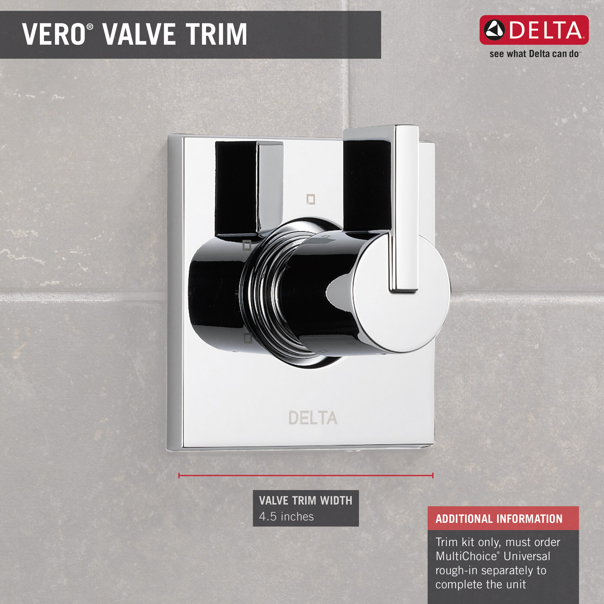 T11853 3-позиционная регулировка 2-портового дивертора Delta Faucet Vero Хром - Вид №1