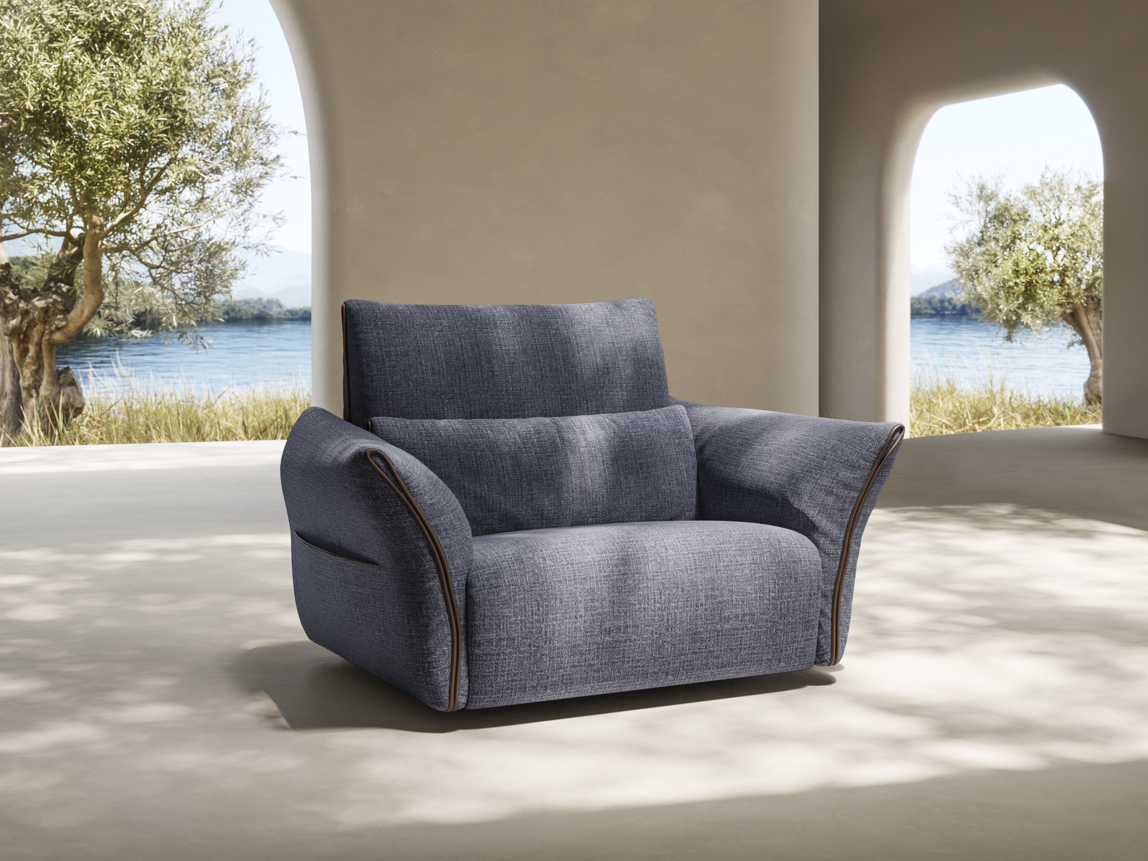 Тканевое кресло с подлокотниками Natuzzi Italia Wellbe ARCH-00031518 - Вид №2