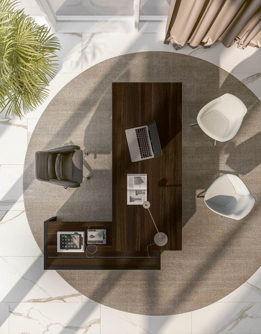 Sinetica Исполнительный угловой письменный стол с ящиками More sun-id-1489693 - Вид №8