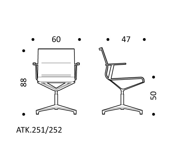 4 спицы подлокотник сетка поворотный операционный стул ICF Stick Chair ARCH-00021016 - Вид №1