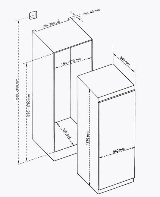 8198413 Встраиваемый холодильник без морозильника  Scandilux RBI 524 EZ STDN-0026588 - Вид №7