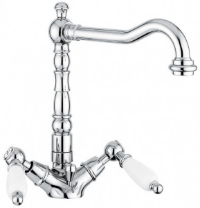 121613CR Смеситель Deco Ceramic с донным клапаном для раковины, цвет хром