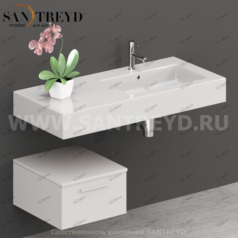 T04552BO2 Столешницы для использования в сочетании с тумбами и открытыми тумбами 45 см белая Globo ARREDO WOOD Италия Ceramica Globo