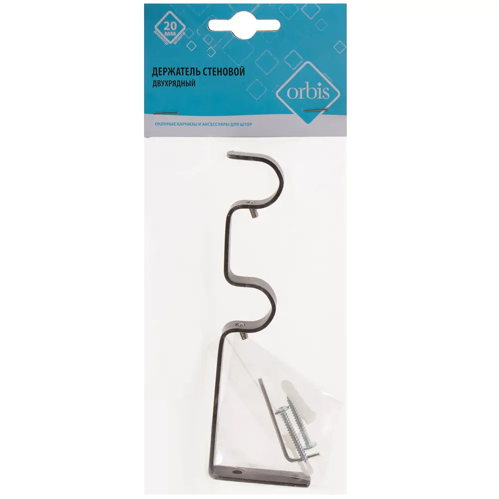 Держатель двухрядный простой 8/14 см цвет титан ORBIS STLM-2113140 - Вид №4