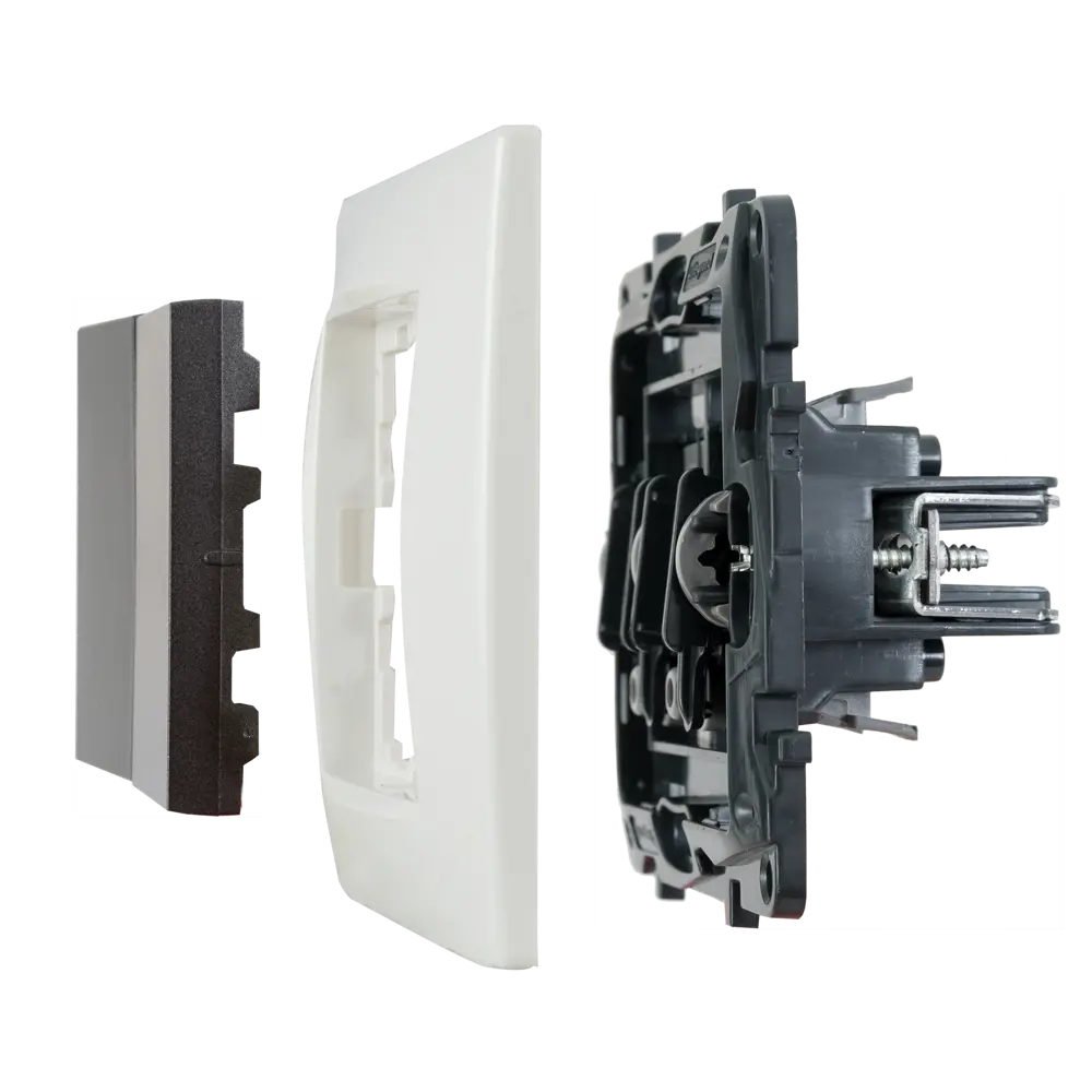 Переключатель двухклавишный - Legrand Structura - 10A 250В безвинтовые зажимы - магнезиум 82064653 STLM-2109955 - Вид №4