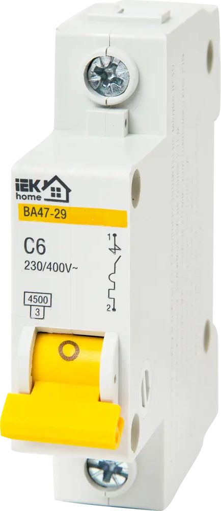 Автоматический выключатель IEK Home ВА47-29 для защиты электросети 18072344