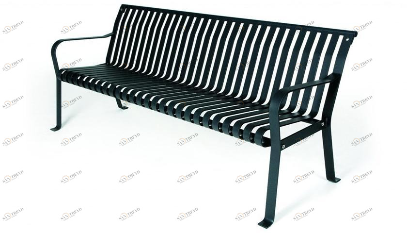 Euroform W Скамья металлическая с подлокотниками со спинкой  64m 