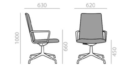 Офисное кресло с подлокотниками 4 спицы Andreu World Flex Executive ARCH-00095668 - Вид №3