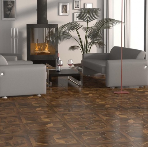 Модульный паркет Da Vinci Инженерный модульный паркет из ореха Агат Орех Европейский (Грецкий) Натур (Гладкая) 515х515 мм 2600600123 - Вид №1