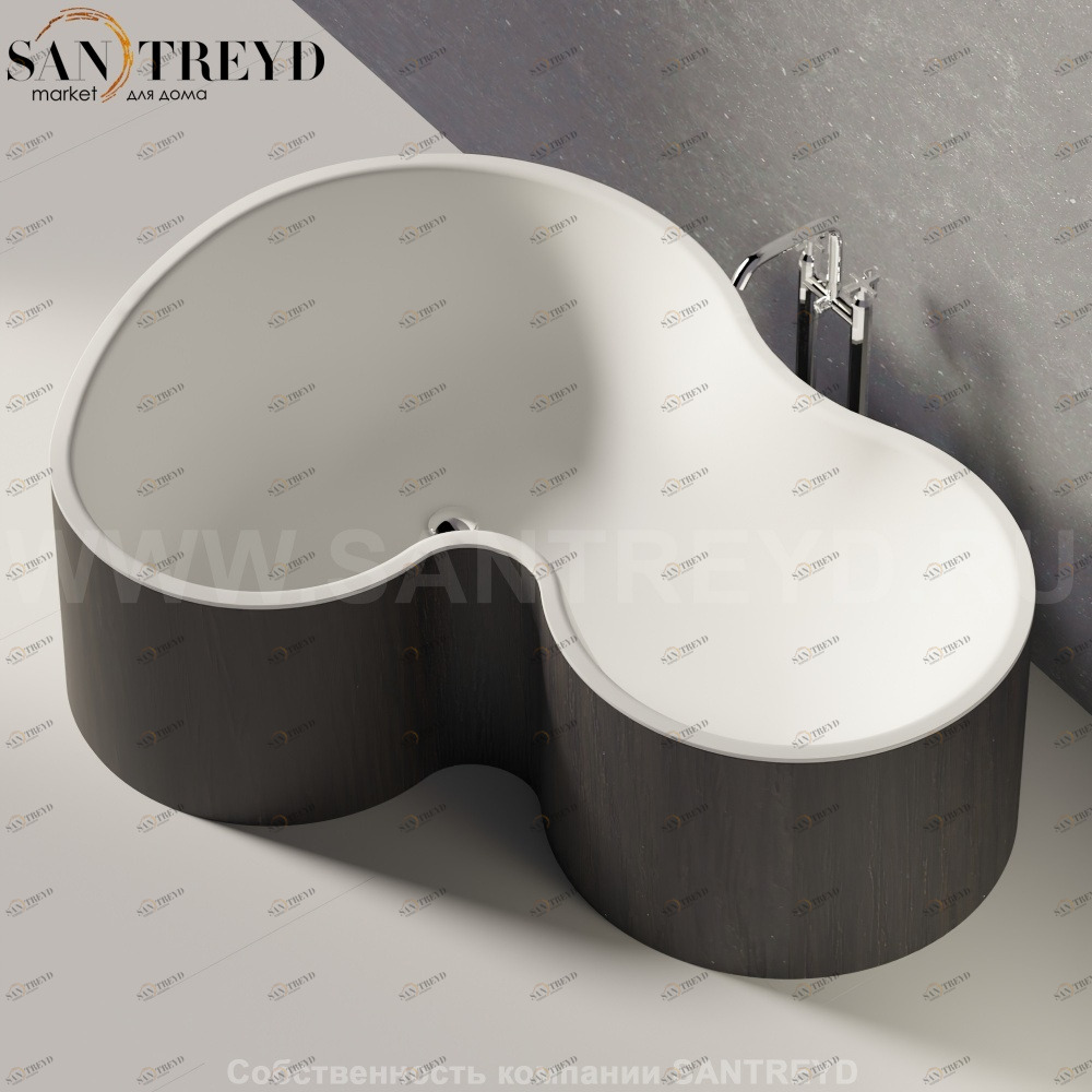 Ванна свободностоящая DR темный дуб Agape AVAS1089ZW0