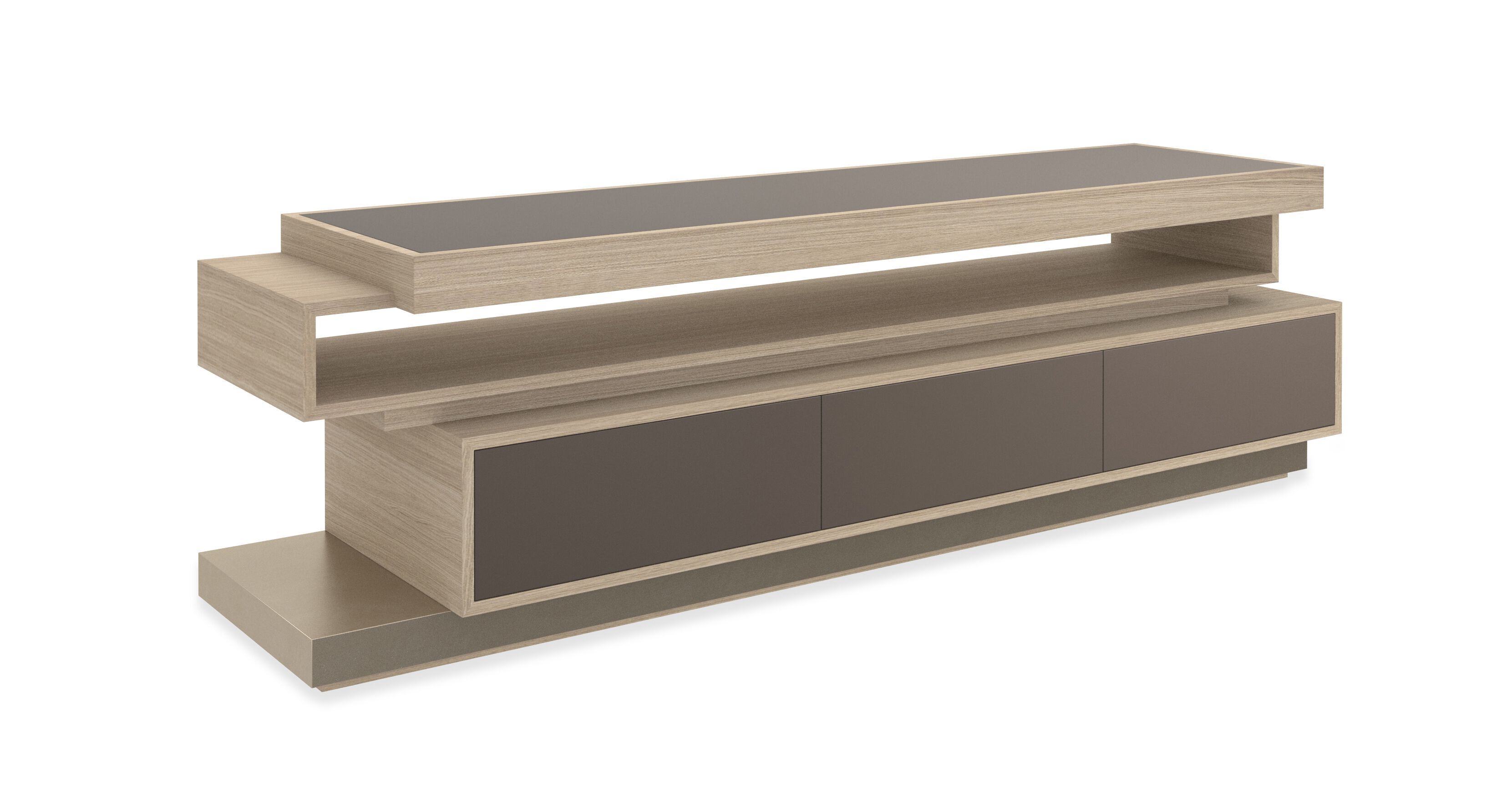 Низкий деревянный шкаф для телевизора с ящиками Caracole La Moda ARCH-00145866 - Вид №1