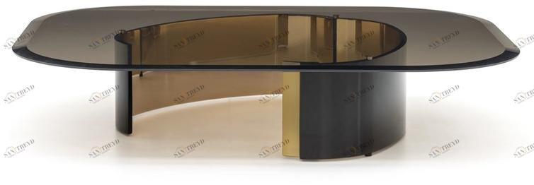 Minotti Прямоугольный стеклянный журнальный столик для гостиной sun-id-1372252