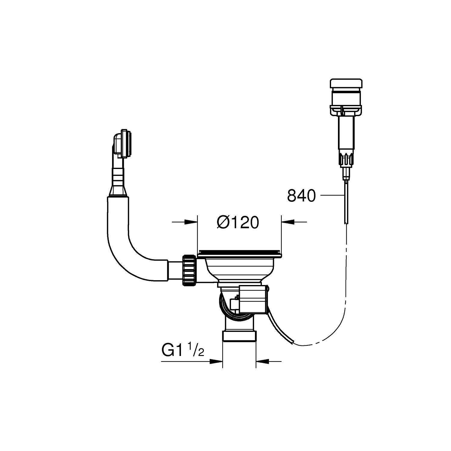Комплект слива GROHE с эксцентриковым управлением и переливом, хром (40953000) Spare Parts - Вид №1