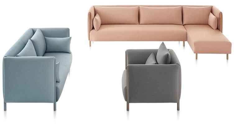 Herman Miller 3-х местный тканевый диван с шезлонгом Colourform sun-id-1403298 - Вид №2