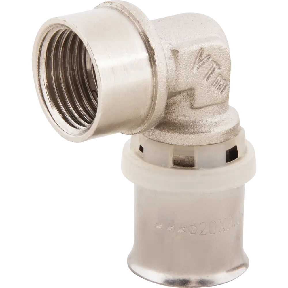 Угол комбинированный 90° Valtec 1/2"x20 мм ВР никелированная латунь VTM.252.N.002004 15474621 STLM-2153310 