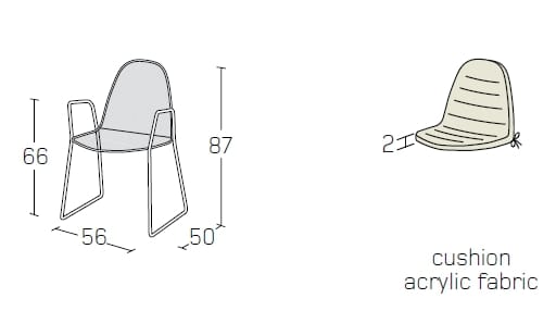 Стальной штабелируемый стул с подлокотниками Crema Outdoor Arborea ARCH-00008502 - Вид №1