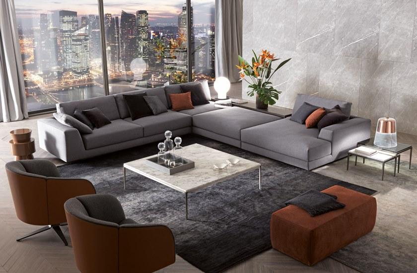 MisuraEmme Диван из ткани с полкой для журналов Misuraemme sun-id-1374520 - Вид №6