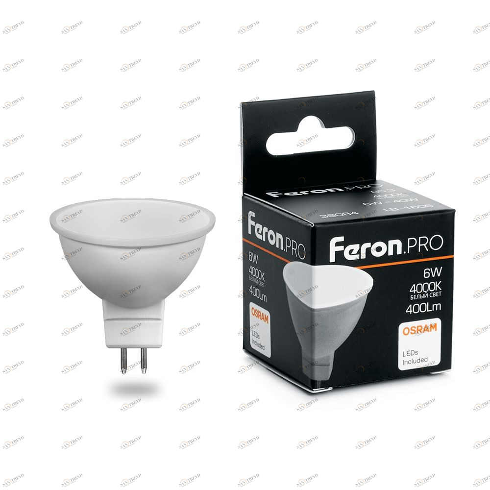 Лампа светодиодная Feron.PRO MR16 G5.3 6W 6400K OSRAM LED LB-1606 38085 FERON  00-3956761 Матовый 