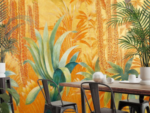 Тропические обои ПВХ бесплатно, ЭКО, моющиеся