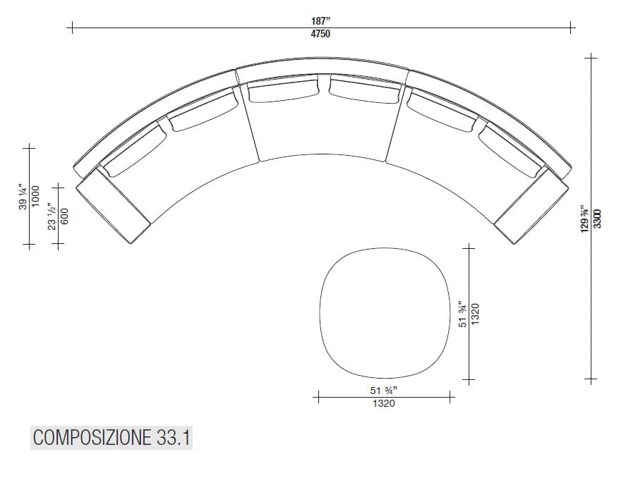 Угловой диван из ткани с полуостровом Lema Venise ARCH-00125173 - Вид №54