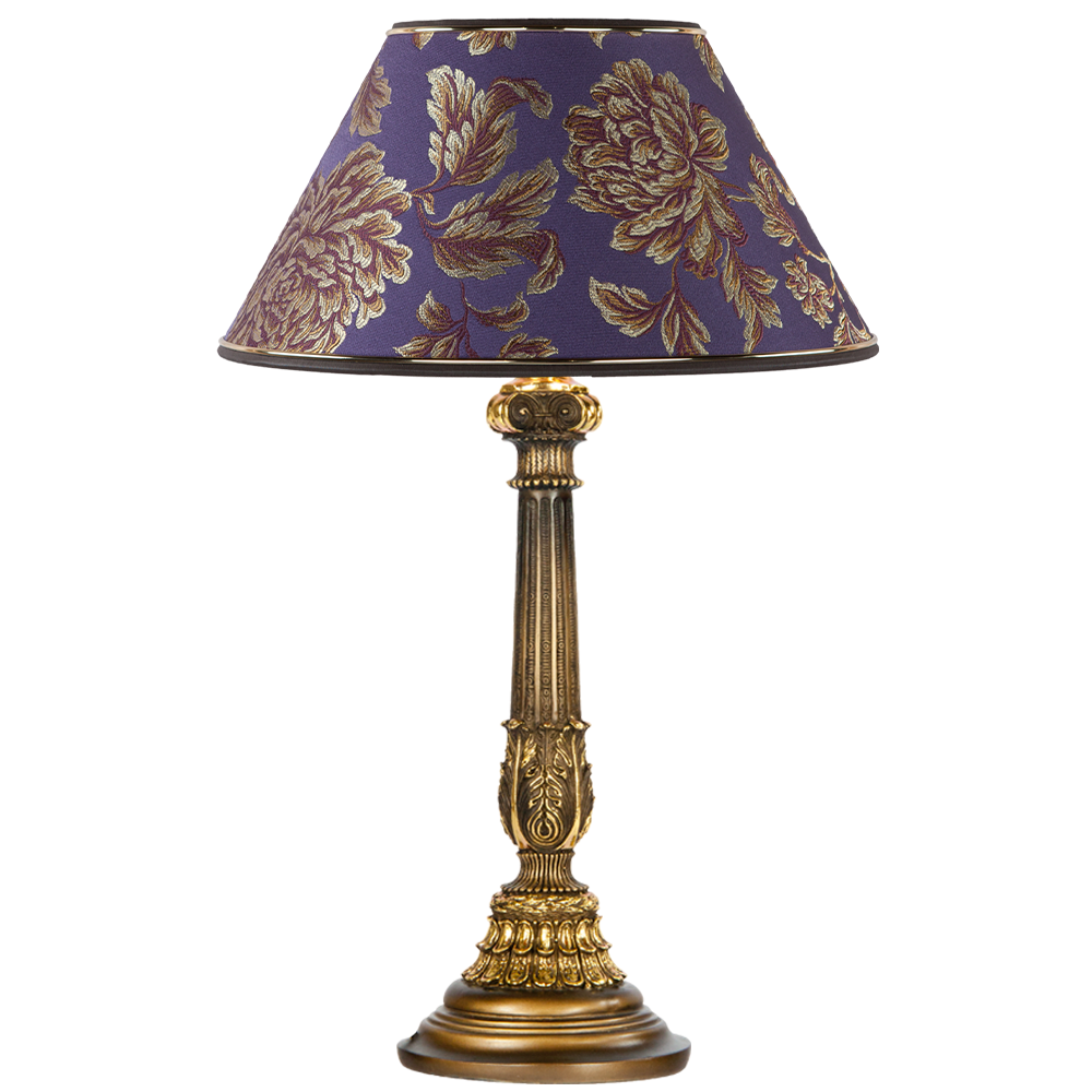 32022,34051 Настольная лампа Колонна Испанская Бронза Маргарита Фиолет BOGACHO 4627138210994, 4627138151679