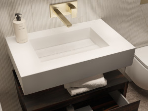 Прямоугольная раковина из твердой поверхности