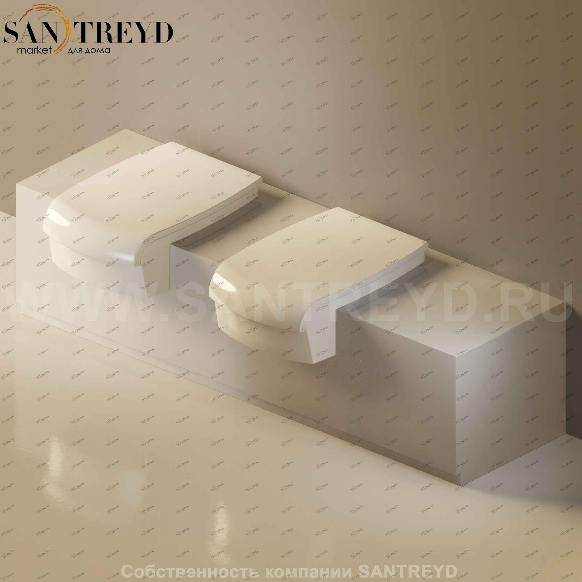 Flaminia UNA Консоль для унитаза и биде от 200 до 240 см серая UNA240WB.7047 Ceramica Flaminia UNA240WB7047