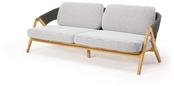 Ethimo 3-местный садовый диван из тика и плетеной веревки Knit sun-id-1419900 - Вид №1