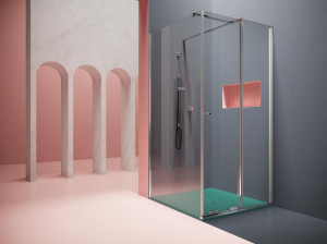 Угловая душевая кабина с раздвижной дверью