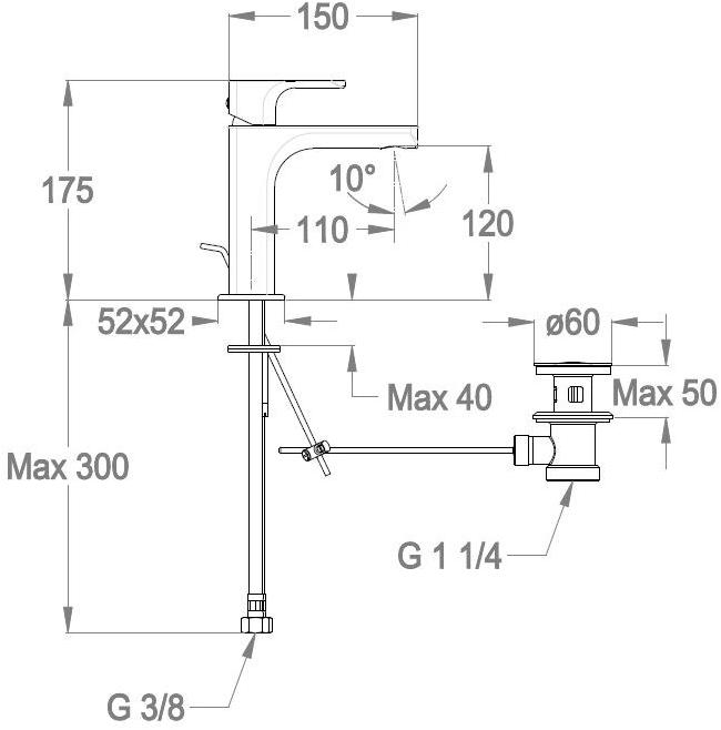 Fir Italia Смеситель для умывальника, однорычажный Daily 44 4411201 - Вид №3