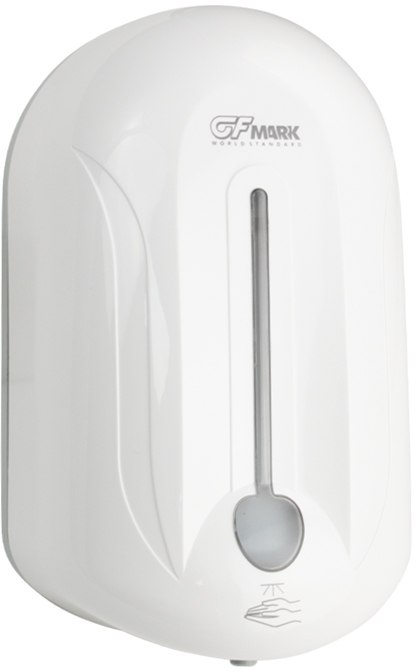 GFmark - Дозатор сенсорный для дезинфекции, пластик АБС, белый, с полоской, 1000 мл, код: 717