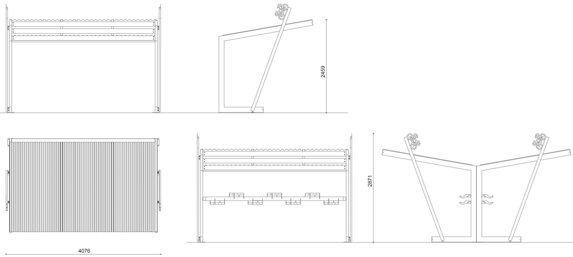 City Design Стальной навес для велосипедов sun-id-1383640 - Вид №3