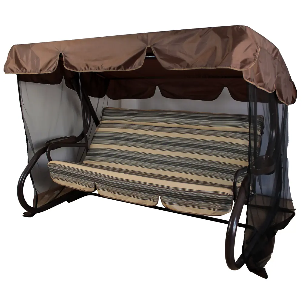 Качели садовые Greengard Атланта 4-х местные (до 400 кг) коричневый STLM-2038100 - Вид №3