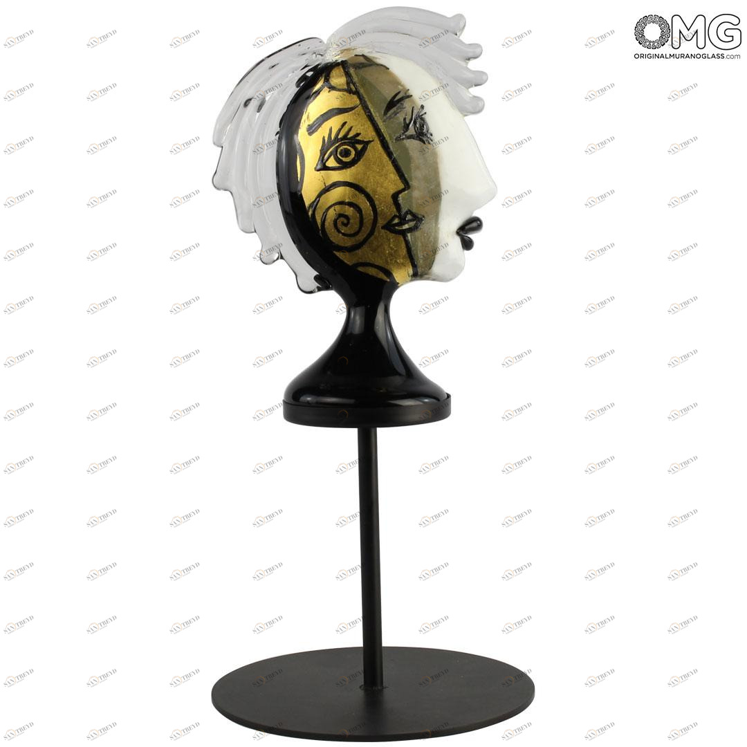 4414 ORIGINALMURANOGLASS Статуэтка в стиле Пикассо - Золотистая - муранское стекло OMG 3 см 