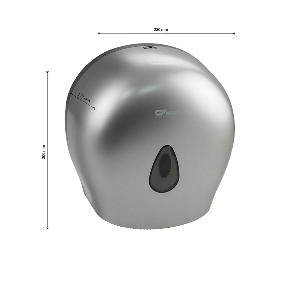 GFmark - Диспенсер для туалетной бумаги - барабан, пластиковый, СЕРЫЙ, с глазком - капля, с ключем, код: 931  - Вид №6