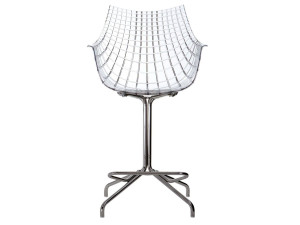 Поворотный стул из поликарбоната со спинкой