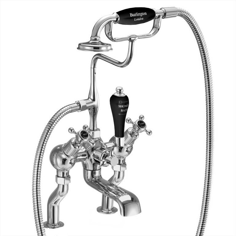 Смеситель для ванны "под наклоном" и ручным душем, набортный [CL19 BLA]  Burlington T9-QT BLA, T18, T1 BLA  - Вид №1