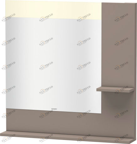 VE732104343 Vero Зеркало с полочками сбоку и внизу Базальт матовый, декор Duravit