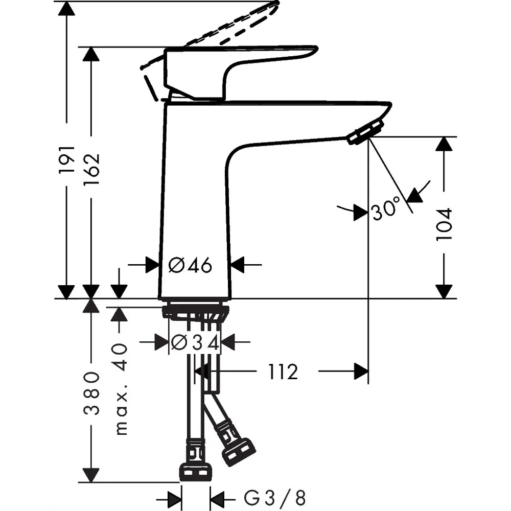 Смеситель для раковины Hansgrohe Talis E 110 однорычажный цвет хром 82600733 STLM-2077948 - Вид №1