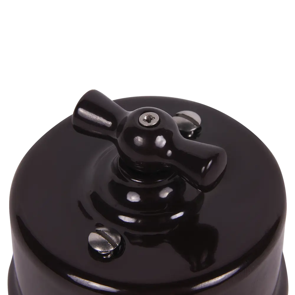 82063847 Выключатель накладной Electraline Bironi Ретро 1 положение цвет коричневый STLM-0018576 - Вид №1