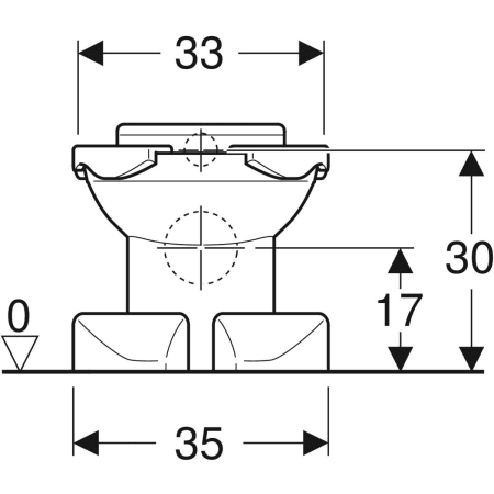 Y212010000 Детский напольный унитаз Geberit Bambini, вертикальный смыв, дизайн в виде львиной лапы, с накладками для сиденья Geberit  - Вид №3