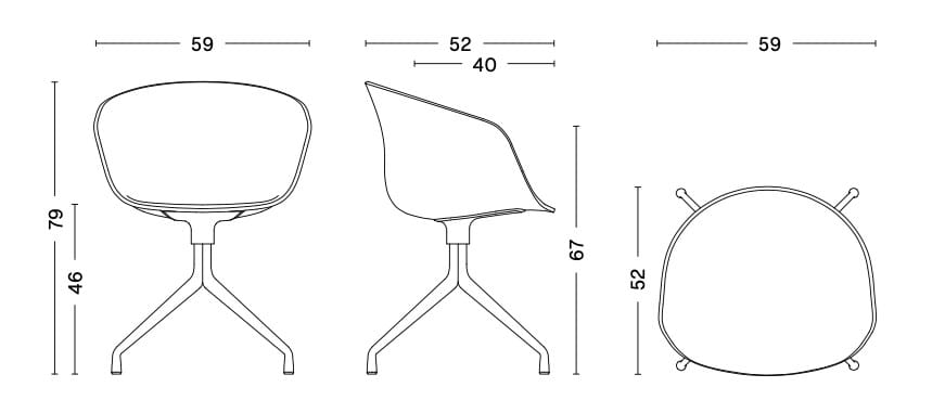 Вращающееся кресло из полипропилена со встроенной подушкой Hay About a Chair ARCH-00126737 - Вид №4