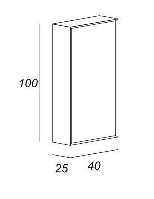 Колонна с одной распашной дверцей (реверсная) CEZARES BELLAGIO 54720 Bianco opaco - Вид №2