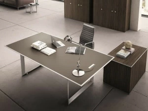 IFT Прямоугольный рабочий стол из алюминия и стекла 45/90