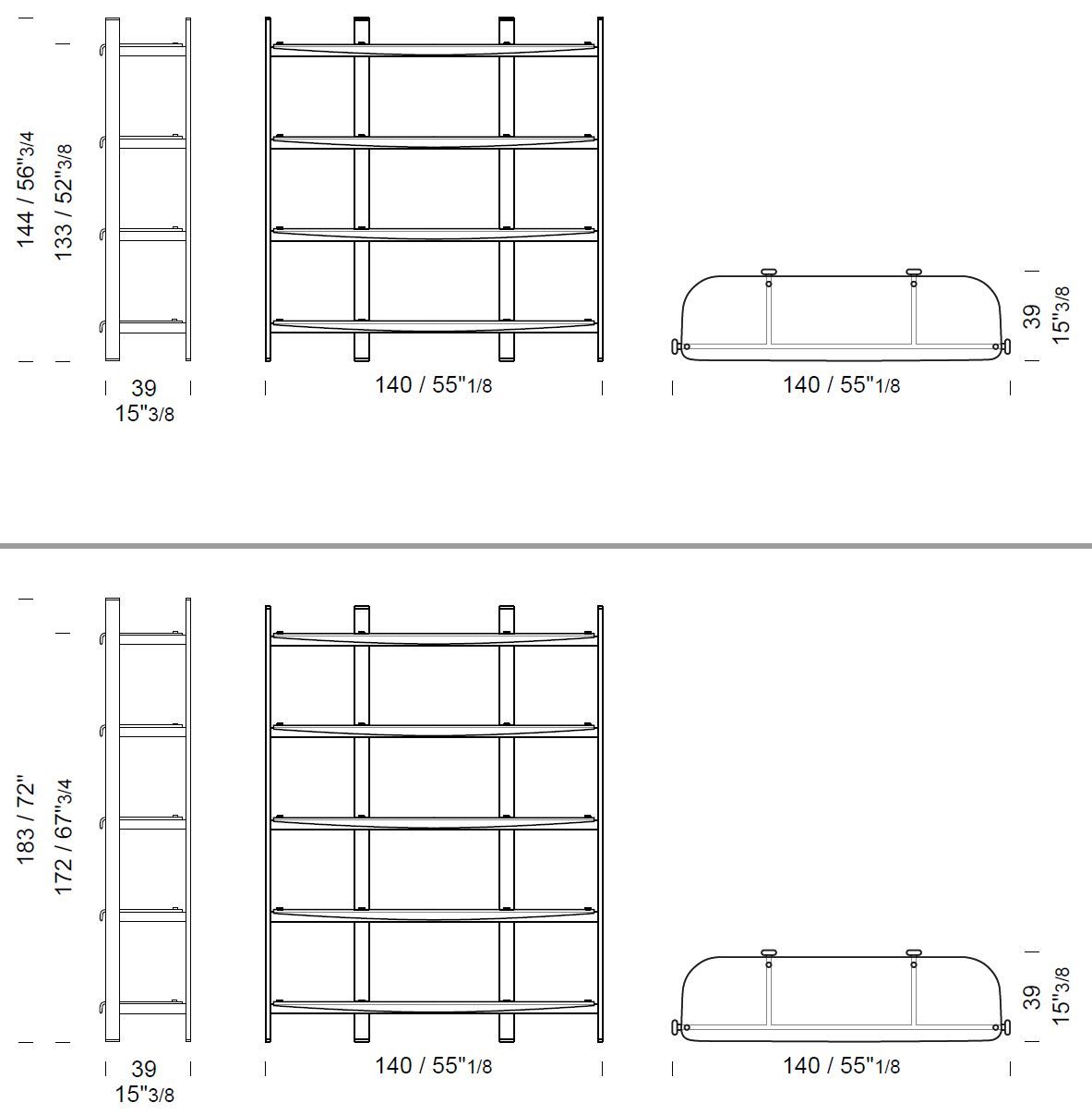 Отдельно стоящий книжный шкаф из металла и стекла Borzalino PETRA ARCH-00103714 - Вид №22
