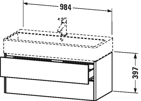 XS419600707 XSquare Тумбочка подвесная Бетонно-серый матовый декор Duravit - Вид №1