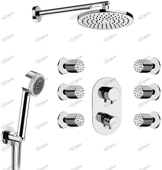 Remer Rubinetterie Смеситель для душа из хромированной латуни с ручным душем Minimal thermo Nt 93 7 s01