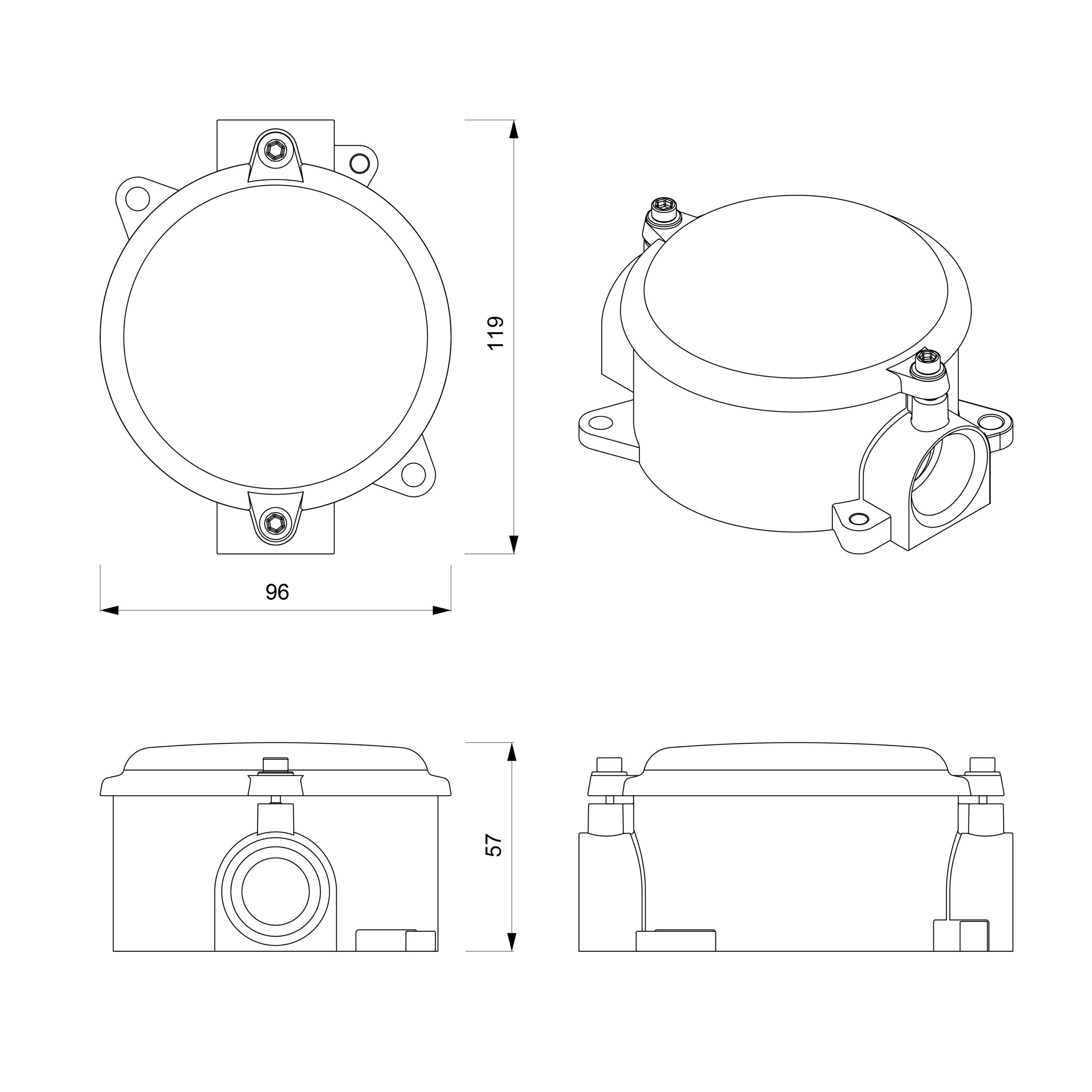 Анодированный алюминиевый распределительный ящик для электрической системы Genuit Graphite ARCH-00071639 - Вид №4