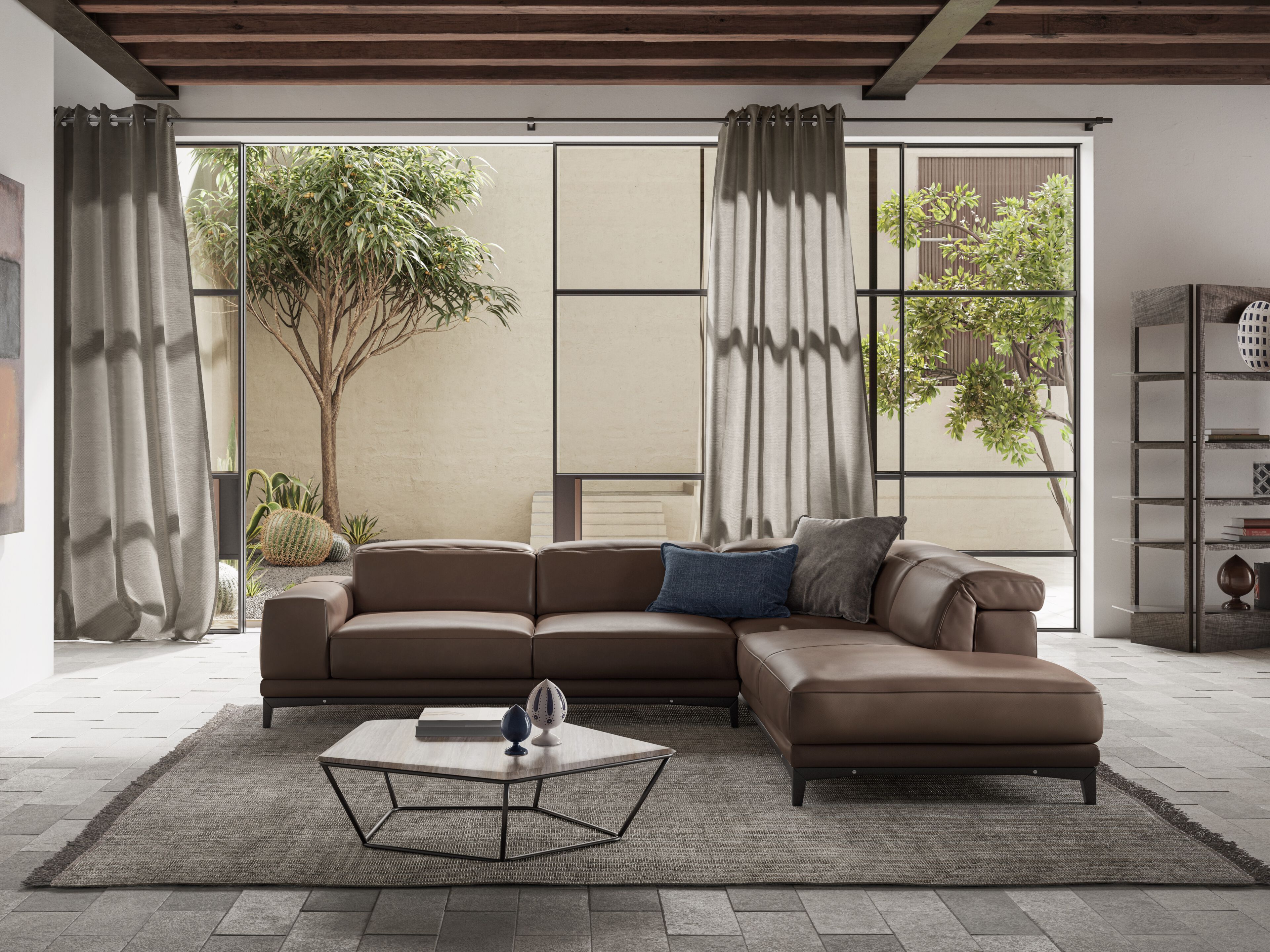 Диван с подголовником и полуостровом Natuzzi Italia BORGHESE ARCH-00119159 - Вид №3